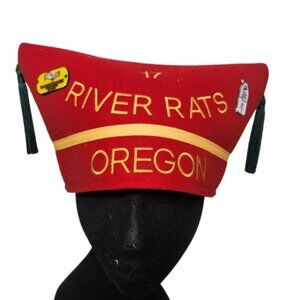 River Rats Oregon 17 Cootie Wool Size 7 1/2 Red Felt Hat Military